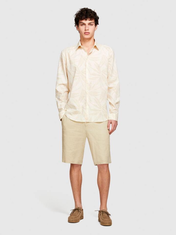 Printed shirt - men's regular fit shirts - Beige | Sisley image number 1